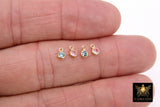 14 K Gold Filled CZ Charm, 3 mm Blue March Round with Jump Rings AG #3452, Pink October Birthday Permanent Jewelry