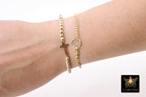 14 K Gold Filled Chain Link Fob Charm Bracelet