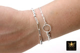 925 Sterling Silver Scroll Bar Bracelet, Rectangle Swivel Fob Designer Bracelet #3424, Dainty Infinity Bracelet