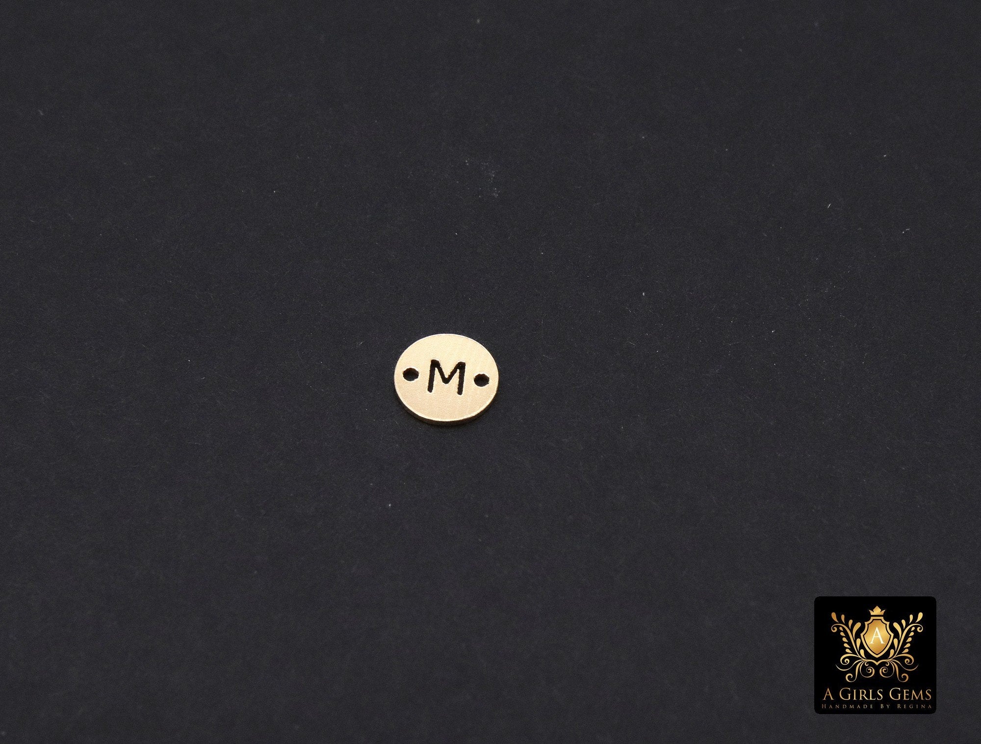 14 K Gold Filled Letter Connectors, 6 mm Gold Alphabet Letter # 3423, Round Block Name Letters