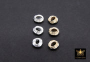 Gold Twist Spacer Beads, 6 mm Round Silver Soldered Jump Rings #3472, Fancy Bumpy Bright Silver Ring Twist