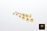 Brushed Gold Spacer Drum Beads, 20 Pc Donut Saucer Round 4 mm 6 mm Discs #840, Round Metal Rondelle Beads