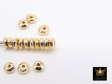 Gold Round 4 mm Nugget Beads, 20 Pc Round Rondelle Spacer Beads #3461, Nugget Shaped Heishi Bead