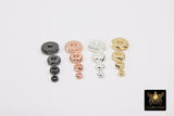 Rose Gold Rondelle Spacer Beads, 3/4/6/8 mm Round Discs, 20 pcs Silver Textured Diamond Cut Donut