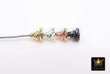 Rose Gold Rondelle Spacer Beads, 3/4/6/8 mm Round Discs, 20 pcs Silver Textured Diamond Cut Donut