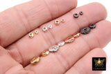 Rose Gold Rondelle Spacer Beads, 3/4/6/8 mm Round Discs, 20 pcs Silver Textured Diamond Cut Donut