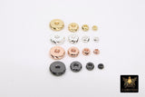 Rose Gold Silver Black Textured Rondelle Flat Metal Heishi Beads