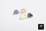 Gold Shell Heart Connectors, 10 mm Black Shell Small Dainty Heart Links #3449, Pink Connectors