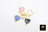 Gold Shell Heart Connectors, 10 mm Black Shell Small Dainty Heart Links #3449, Pink Connectors