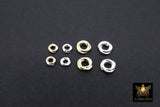 Gold Twist Spacer Beads, 4 mm Or 6 mm Round Silver Knot Rings #3490, Fancy Bumpy Bright Silver Metal Ring Twist