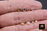 Gold Twist Spacer Beads, 4 mm Or 6 mm Round Silver Knot Rings #3490, Fancy Bumpy Bright Silver Metal Ring Twist