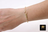 14K Gold Filled Paperclip Charm Bracelet, 14 K Gold Filled Swivel Fob Bracelet #2687, Fob Clip 8 mm  Statement Bracelet