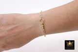 14 K Gold Filled Charm Link Chain Bracelet