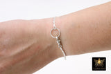 925 Sterling Silver Scroll Bar Bracelet, Rectangle Swivel Fob Designer Bracelet #3424, Dainty Infinity Bracelet