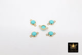 14 K Gold Filled Solitaire Connectors, 4 mm White Opal Links # 2813, Pink CZ Style Genuine 14 20 Gold Blue Opal