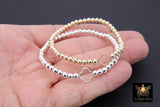 14 K Gold Filled 925 Sterling Silver Clover Beaded Stretchy Bracelet