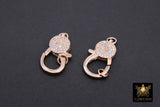 Rose Gold Clear CZ Cubic Zirconia Lobster Claw Clasp