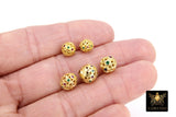 CZ Pave Gold Round Filigree Beads, 2 Pc Patterned Silver Metal Beads AG # 3336, Round High Quality 8 mm Focal Beads