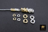 Gold Twist Spacer Beads, 4 mm Or 6 mm Round Silver Knot Rings #3490, Fancy Bumpy Bright Silver Metal Ring Twist