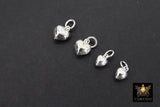 925 Sterling Silver Tiny Heart Charms, 6 mm or 10 mm Puff Heart Charms #55, Love Charm Bracelet