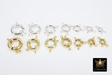 Gold Spring Ring Clasps, Bright Silver Large Clasp # 3464, Large Sailor Clasp