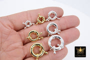 Gold Spring Ring Clasps, Bright Silver Large Clasp #3464, Large Sailor Clasp