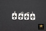 925 Sterling Silver Cross Charms, 11 mm Silver Rectangle Cut Out Cross Scapula #116, Maltese Religious Cross Jewelry