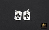 925 Sterling Silver Cross Charms, 11 mm Silver Rectangle Cut Out Cross Scapula # 116, Maltese Cross Jewelry