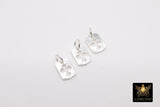 925 Sterling Silver Cross Charms, 11 mm Silver Rectangle Cut Out Cross Scapula #116, Maltese Cross Jewelry
