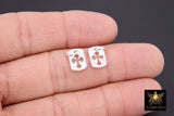 925 Sterling Silver Cross Charms, 11 mm Silver Rectangle Cut Out Cross Scapula #116, Maltese Cross Jewelry