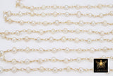 Natural Pearl Rosary Chain, 5-7 mm Freshwater Beaded Rosary Chain CH #527, Gold Wire Wrapped