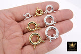 Gold Spring Ring Clasps, Bright Silver Large Clasp #3464, Large Sailor Clasp