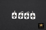 925 Sterling Silver Cross Charms, 11 mm Silver Rectangle Cut Out Cross Scapula #116, Maltese Religious Cross Jewelry