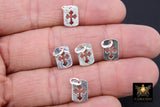 925 Sterling Silver Cross Charms, 11 mm Silver Rectangle Cut Out Cross Scapula #116, Maltese Cross Jewelry