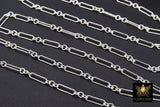 14 K Gold Filled Paperclip Chain, 11 mm Rectangle Rolo CH# 800, 925 Sterling Silver Large Long Short Links CH# 807