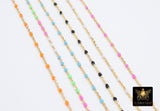 14 K Gold Filled Dainty Beaded Satellite Enamel Chain, Rainbow Jewelry CH #771, By Yard Unfinished Flat Cable