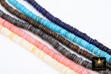 Shell Bead Heishi Bead Strands, Multi Color Black, Pink