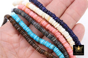 Shell Bead Heishi Bead Strands, Multi Color Black, Pink