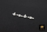 925 Sterling Silver Evil Eye Connector, CZ Micro Pave Evil Eyes Charms # 3507, Tiny Minimalist Jewelry Links