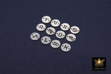 14 K Gold Filled Horoscope Connectors, 6 mm 925 Sterling Silver Zodiac Birthday Sign # 3505, Round Astrological Symbol