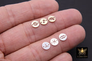 14 K Gold Filled Horoscope Connectors, 6 mm 925 Sterling Silver Zodiac Birthday Sign #3423, Round Astrological Symbol