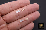 14 K Gold Filled Angel Number Connector, 925 Sterling Silver Three Number Links # 3502, Tiny Minimalist Permanent Jewelry Links