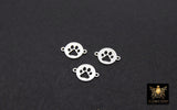 14 K Gold Filled Tiger Paw Connector, 7 mm Round 925 Sterling Silver Animal Charm # 3504, Permanent Jewelry Dog Paw Links