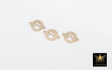 14 K Gold Filled Tiger Paw Connector, 7 mm Round 925 Sterling Silver Animal Charm #3504, Permanent Jewelry Dog Paw Links