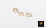 14 K Gold Filled Tiger Paw Connector, 7 mm Round 925 Sterling Silver Animal Charm # 3504, Permanent Jewelry Dog Paw Links