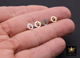 14 K Gold Filled Tiger Paw Connector, 7 mm Round 925 Sterling Silver Animal Charm # 3504, Permanent Jewelry Dog Paw Links