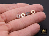 14 K Gold Filled Tiger Paw Connector, 7 mm Round 925 Sterling Silver Animal Charm #3504, Permanent Jewelry Dog Paw Links