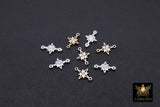 14 K Gold Filled CZ Star Connectors, 6 mm CZ 925 Sterling Silver Links # 3500, Starburst Permanent Jewelry