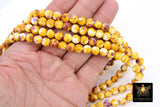 Purple and Gold Beads, Smooth Mixed Yellow Purple Jade Beads BS #97, LSU Jewelry Beads sizes 6 mm or 8 mm 15.75 inch Strands