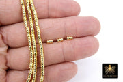 Gold Faceted Drum Beads, Gold Metal Beads BS# 303, Small 3 x 5 mm Gold Tube Bead Spacers